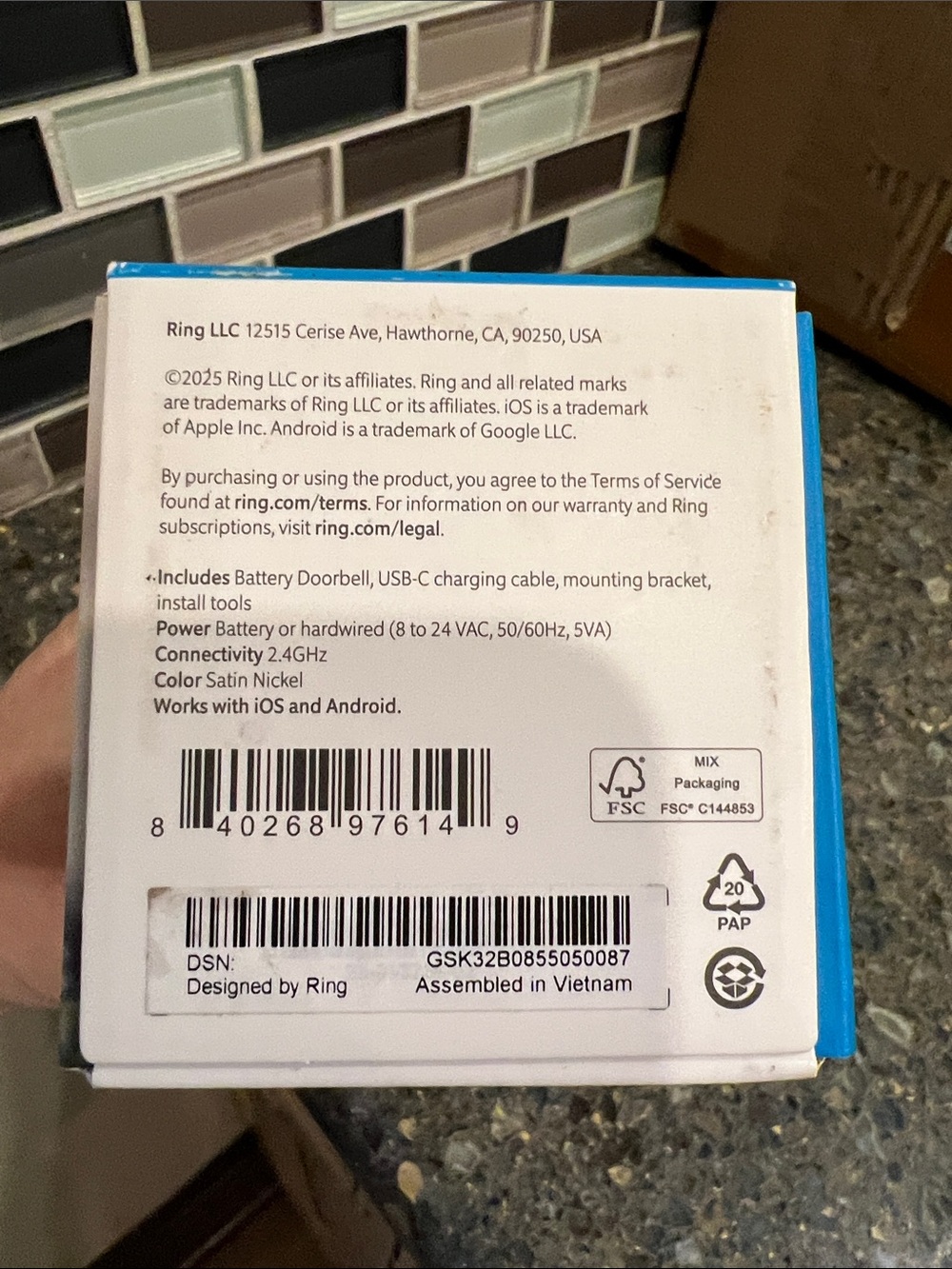 NEW NIB Ring Battery Doorbell — Silver - Picture 5 of 5